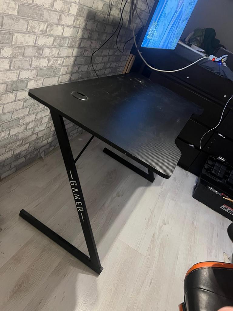 Game buro, Ophalen, Zo goed als nieuw, Zwart, Gamingbureau