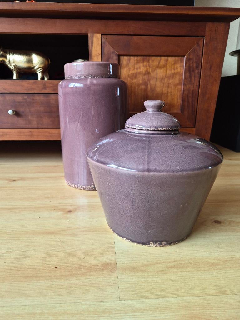Riverdale 2x pot met deksel Aubergine, Huis en Inrichting, Woonaccessoires | Overige, Overige stijlen, Ophalen of Verzenden, Zo goed als nieuw