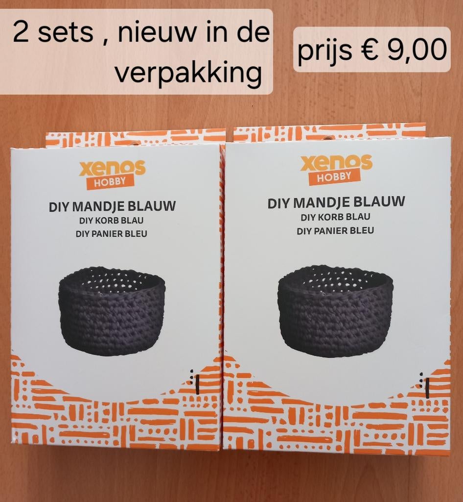2 Haaksets mandjes, nieuw in de verpakking, Ophalen, Nieuw, Haken, Wol of Garen
