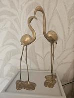 Vintage messing flamingo's vogels, Verzamelen, Beelden en Beeldjes, Ophalen of Verzenden, Zo goed als nieuw, Dier