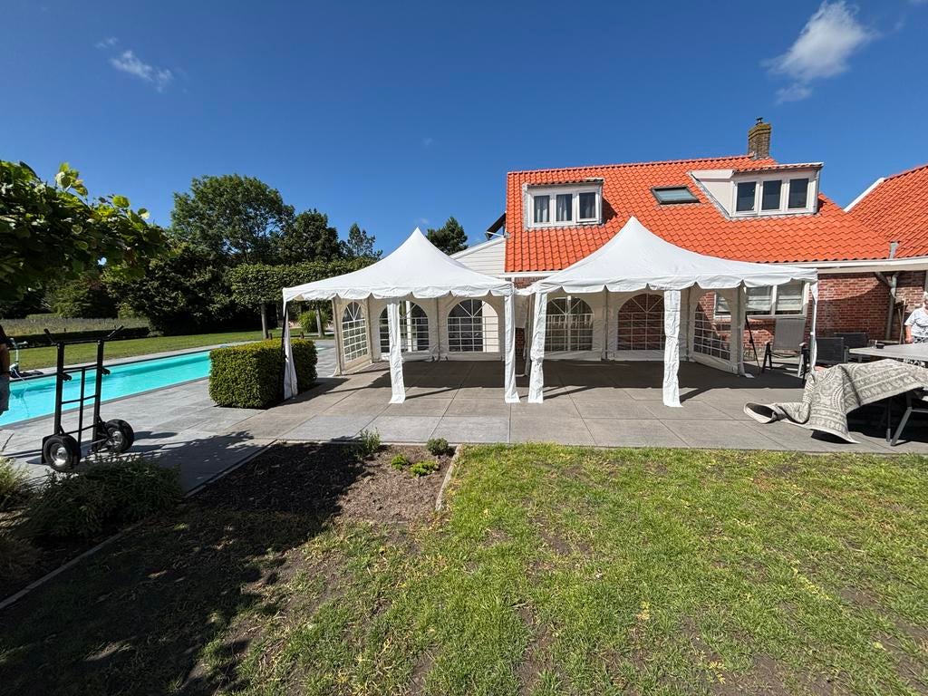 Pagodetenten 4x4 meter, Zo goed als nieuw, 4 tot 6 meter, Pagodetent, 2 meter of meer