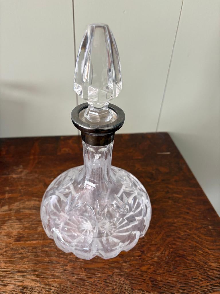 Kristallen Karaf, Sterling Zilver 1912 - Van Kempen & Begeer, Antiek en Kunst, Ophalen of Verzenden