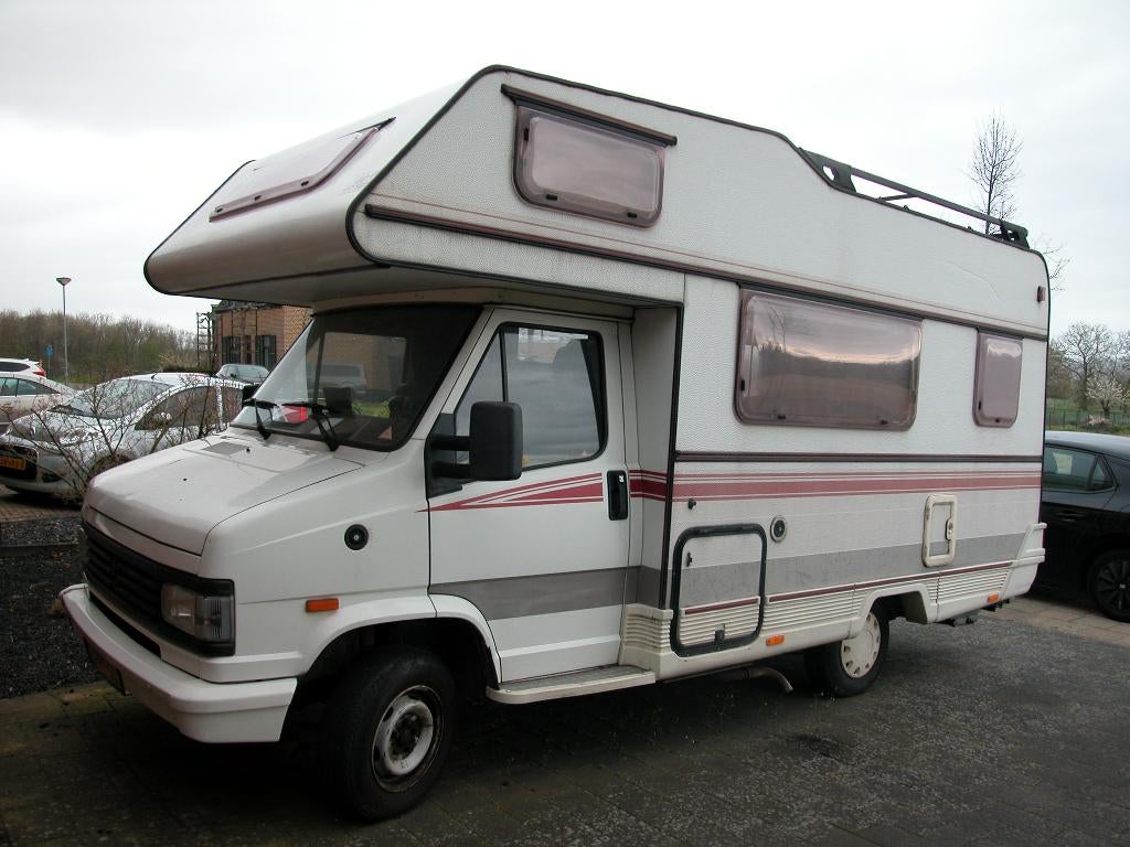 Peugeot J5 2.5 Pilote DSL R470 Kampwgn 1991 Wit, Caravans en Kamperen, Campers, Kluisje, Standaard zit, Alkoof, Ringverwarming