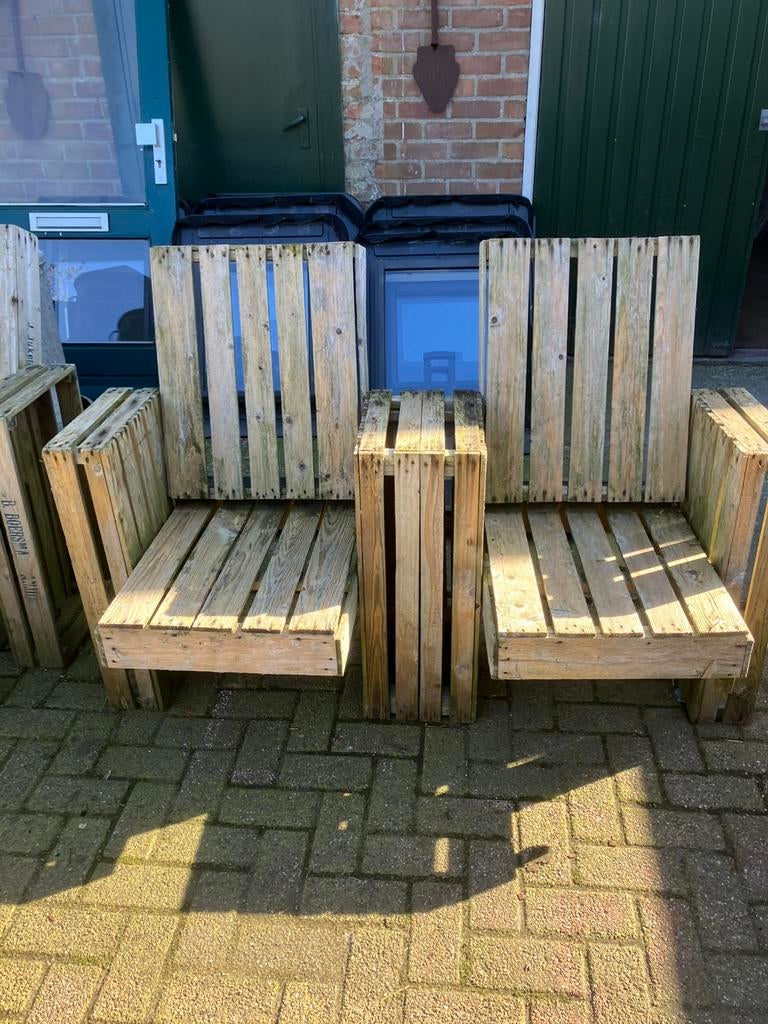 2 zit bankje ,155cm breed., Tuin en Terras, Tuinsets en Loungesets, Gebruikt, Hout, Ophalen, 2 zitplaatsen