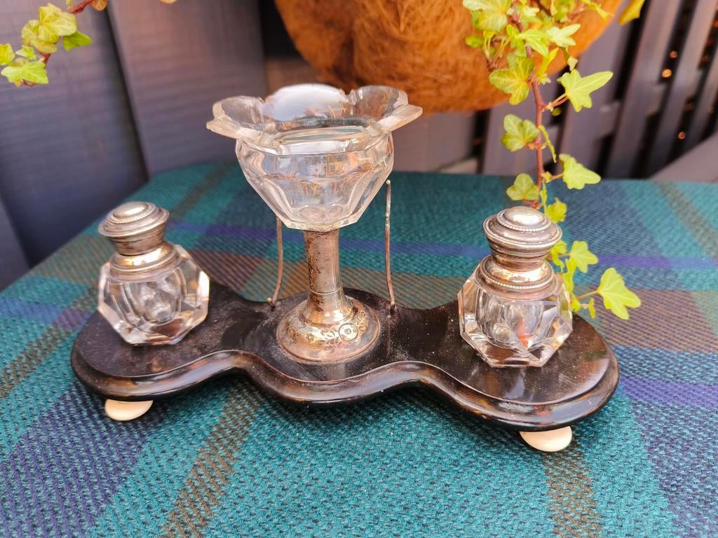 Inktstel met zilveren elementen (en gebreken), Antiek en Kunst, Ophalen of Verzenden