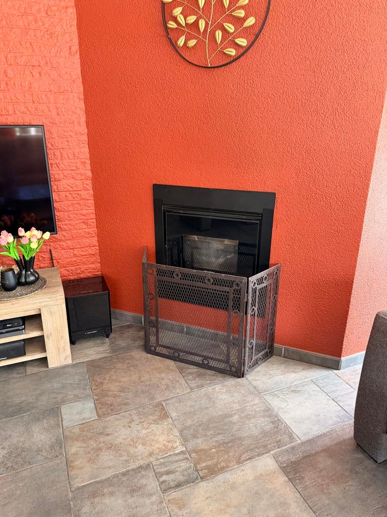 Brocante handgemaakt kachel rekje, Huis en Inrichting, Ophalen of Verzenden, Gebruikt