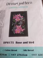 Borduurpakket Roos en Vogel 14CT Aida 27 x 43 cm, Ophalen of Verzenden, Nieuw, Borduurpakket