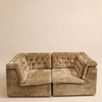Vintage gecapitonneerde elementenbank- fautauils, Ophalen, Devintagerie, Minder dan 75 cm, Vintage