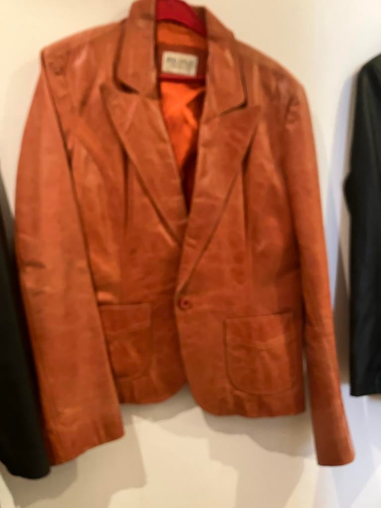 Kort leren jasje/ jack van rino & pelle, Kleding | Dames, Jassen | Zomer, Ophalen of Verzenden, Gedragen, Maat 42/44 (L), Bruin
