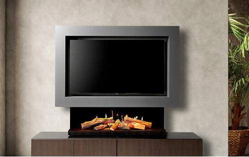 Kalfire E-series 55" incl. cinewall, Ophalen, Zo goed als nieuw, Hangende haard, Elektrische haard