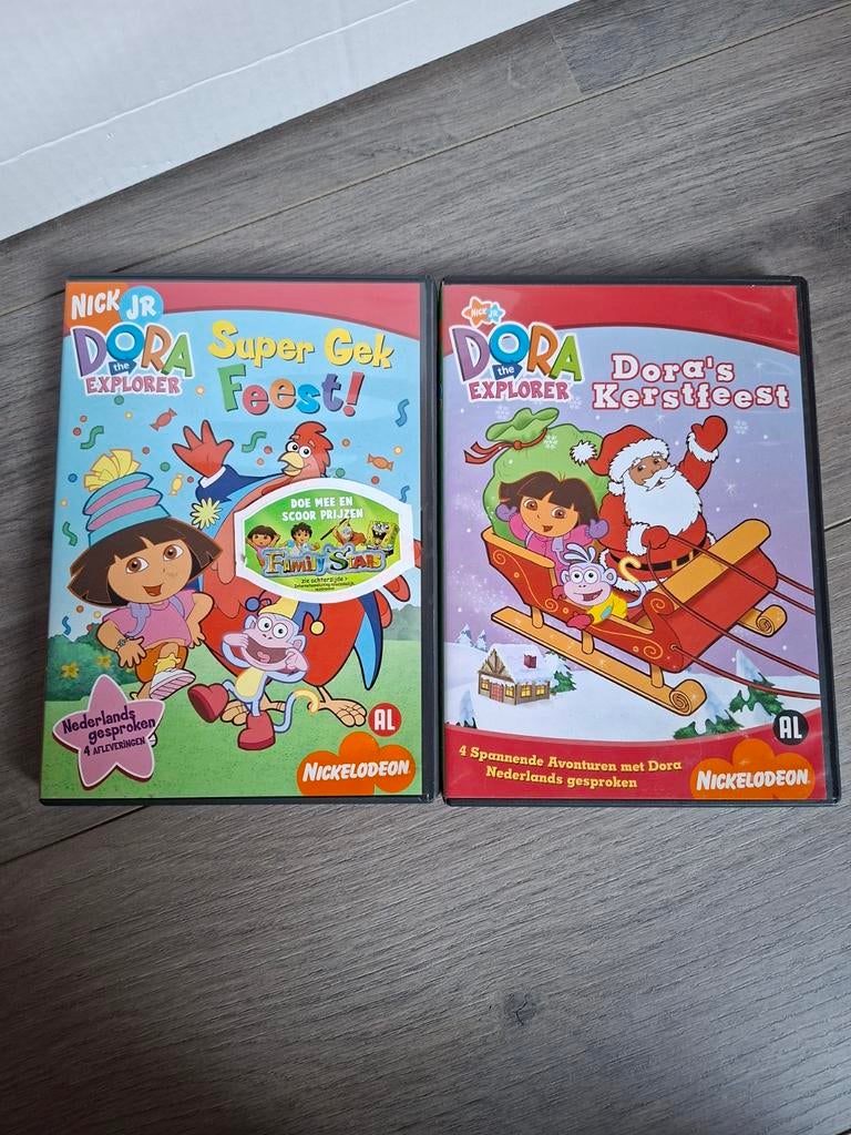 Dora the Explorer dvd's: Super Gek Feest en Kerstfeest, Alle leeftijden, Ophalen of Verzenden, Zo goed als nieuw