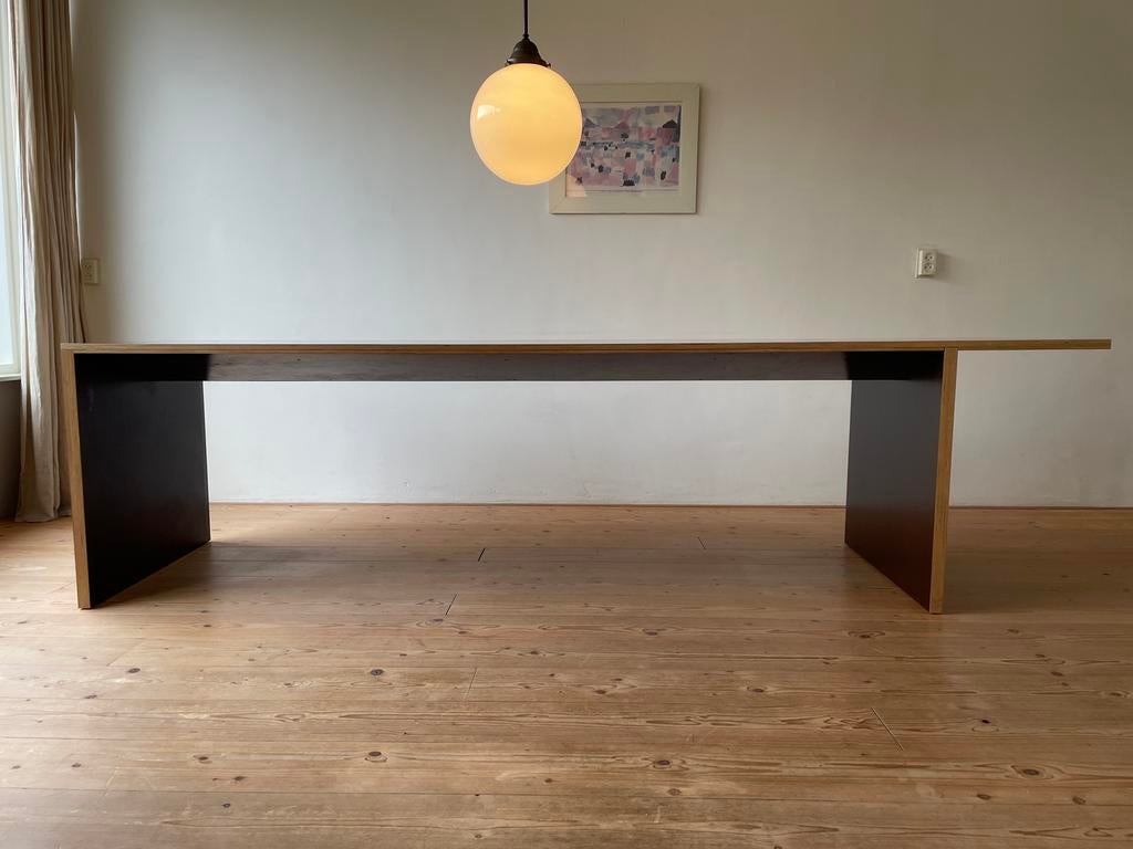 Moderne eetafel eigen design smal en lang, Huis en Inrichting, Tafels | Eettafels, Gebruikt, 50 tot 100 cm, 200 cm of meer, Vijf personen of meer