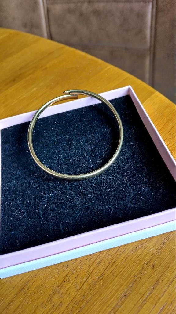 Goud op Zilver bangle Gemerkt  zie foto,s, Sieraden, Tassen en Uiterlijk, Armbanden, Ophalen of Verzenden, Nieuw, Goud, Goud