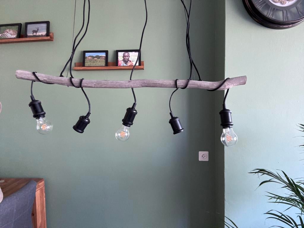 Hanglamp van drijfhout - Industriële stijl, Ophalen of Verzenden, Gebruikt
