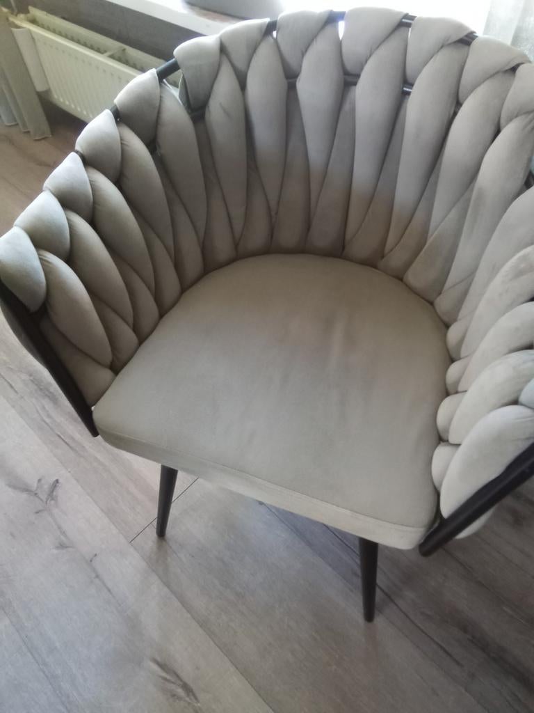 Taupe/zand kleurige wave eetkamerstoelen pole to pole, Ophalen, Zo goed als nieuw, Overige kleuren