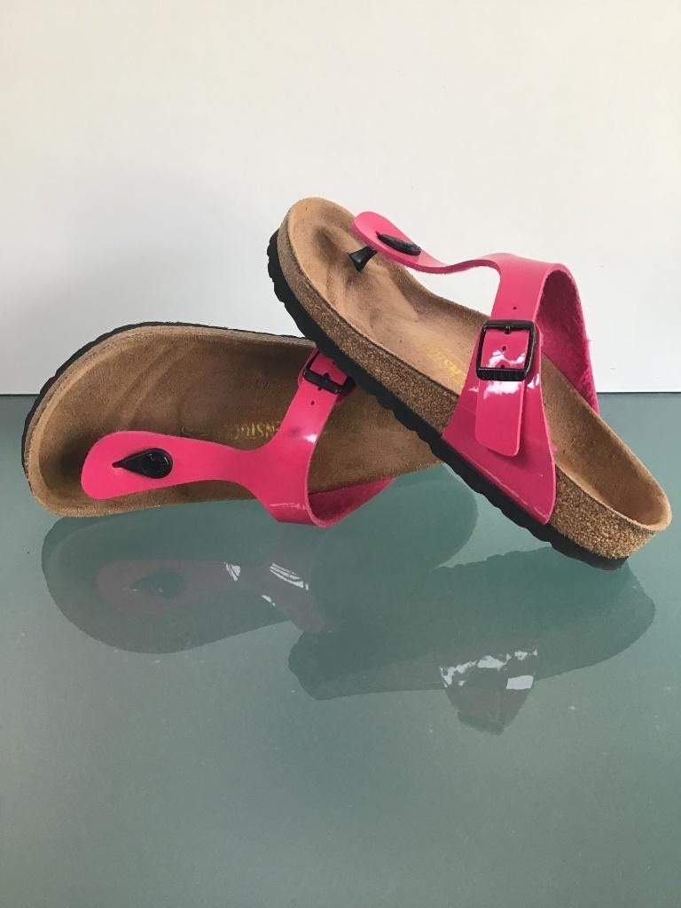 Birkenstock 37 Gizeh roze slippers | Gratis verzenden, Kleding | Dames, Slippers, Verzenden, Zo goed als nieuw, Roze