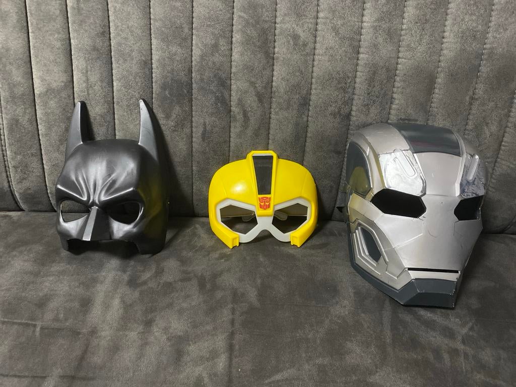 Batman, Bumblebee, Iron Man maskers - set van 3, Kinderen en Baby's, Carnavalskleding en Verkleedspullen, Ophalen of Verzenden