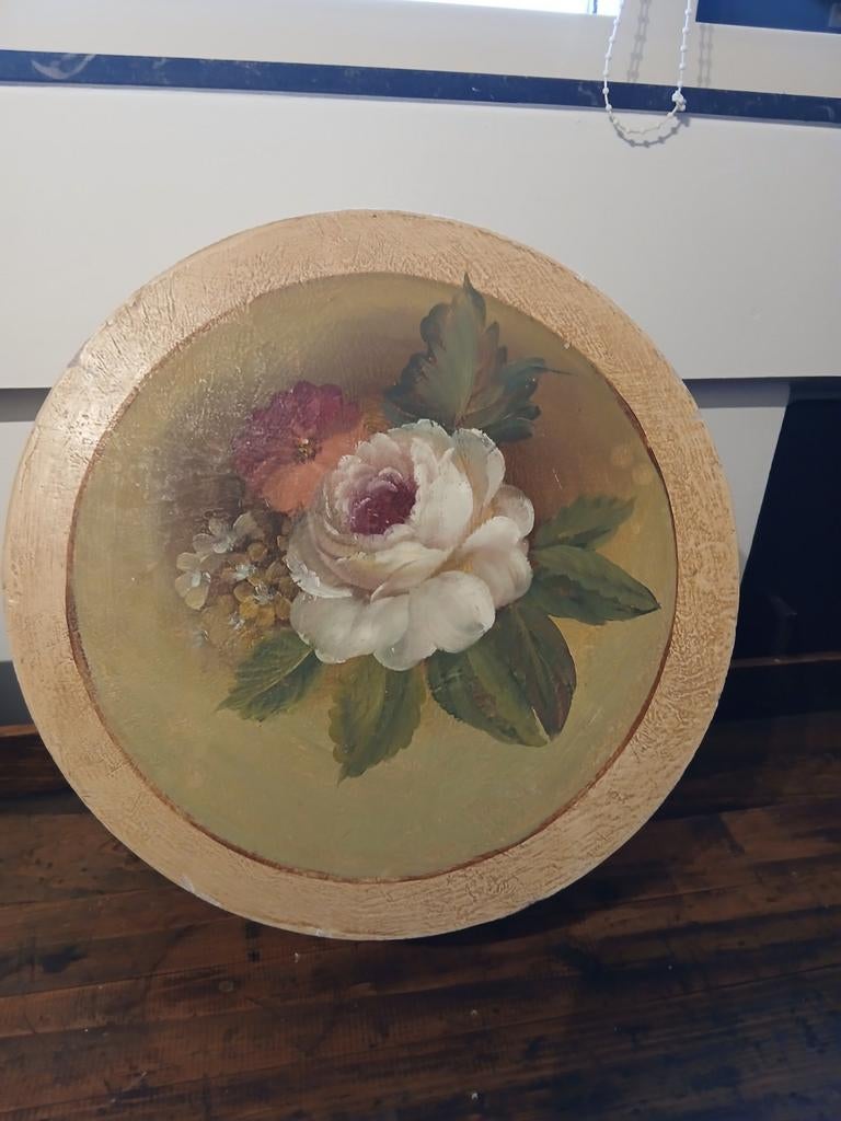 Grote fraai beschilderde antieke hoedendoos, Antiek en Kunst, Ophalen