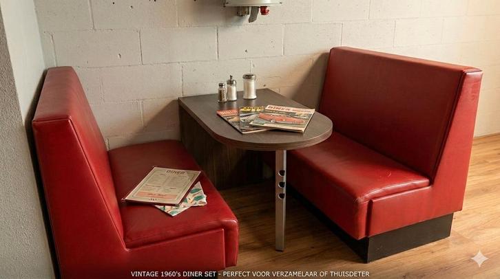 2 Horeca zitbanken met tafel restaurant man cave, Huis en Inrichting, Banken | Bankstellen, Gebruikt, Minder dan 150 cm, Ophalen