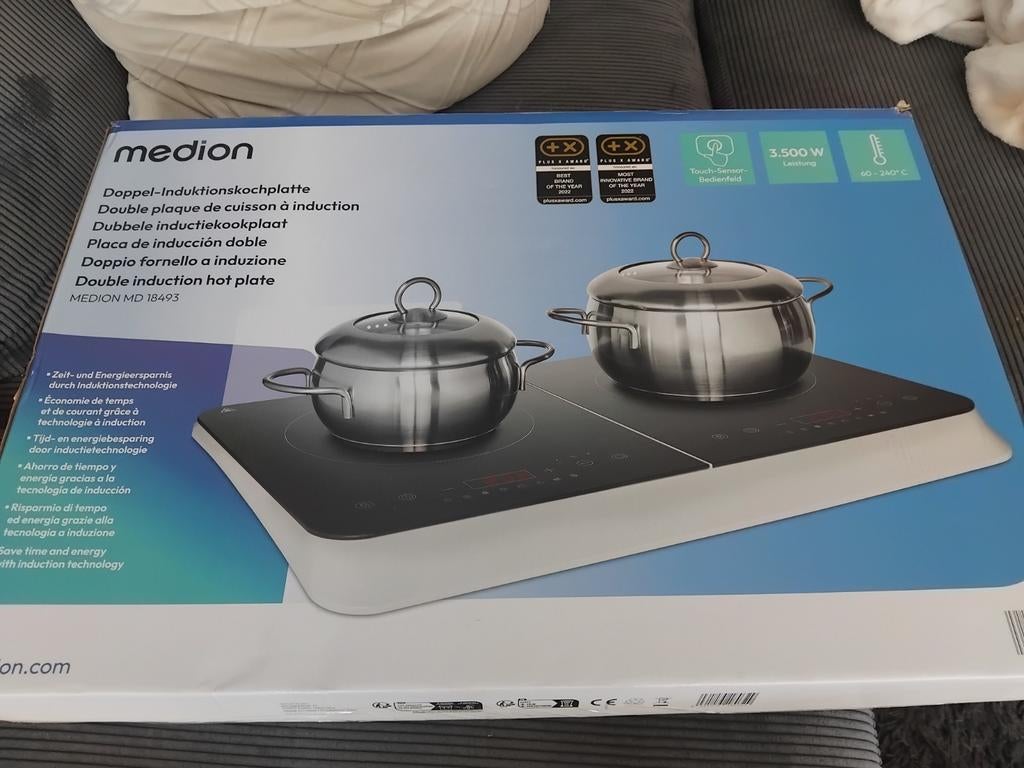Medion dubbele inductiekookplaat, Witgoed en Apparatuur, Ophalen, 3 kookzones of minder, Zo goed als nieuw, Inductie