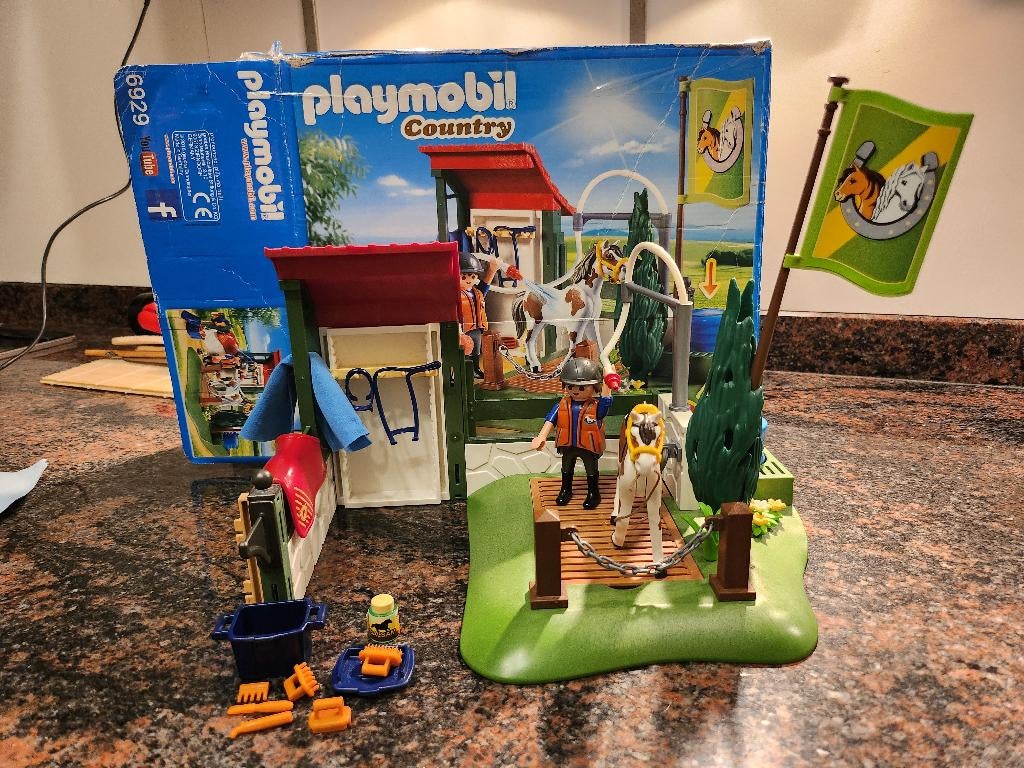 Playmobil 6929 Paarden Wasplaats, helemaal compleet., Ophalen of Verzenden, Zo goed als nieuw, Complete set