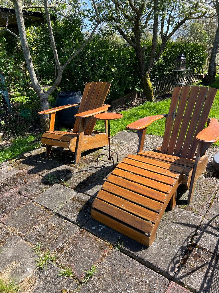 2 Adirondack chair bear chair deckchair, Tuin en Terras, Tuinstoelen, Ophalen, Gebruikt, Hout