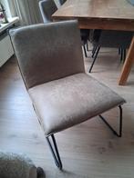 Mooie bruin/taupe stoel met zwart frame, Ophalen, Bruin, Zo goed als nieuw, Stof