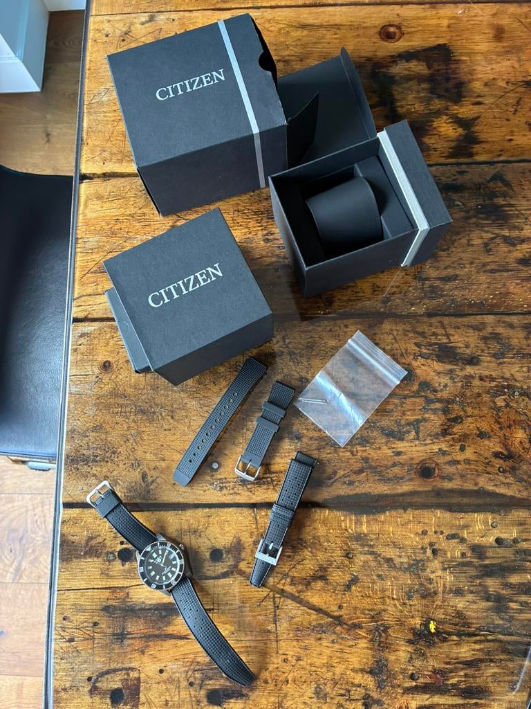 Diver Citizen Promaster NB6021-17E zwart super titanium, Ophalen of Verzenden, Zo goed als nieuw, Polshorloge, Citizen