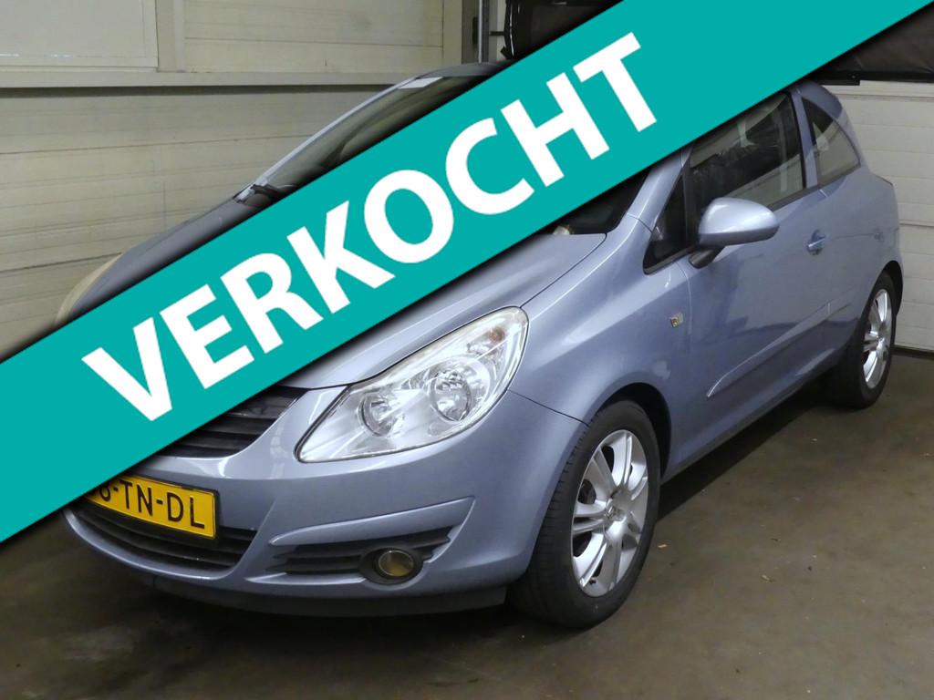 Opel Corsa 1.2-16V Enjoy - Airco - Mooie auto!, Auto's, Opel, Voorwielaandrijving, Zwart, 4 cilinders, Blauw