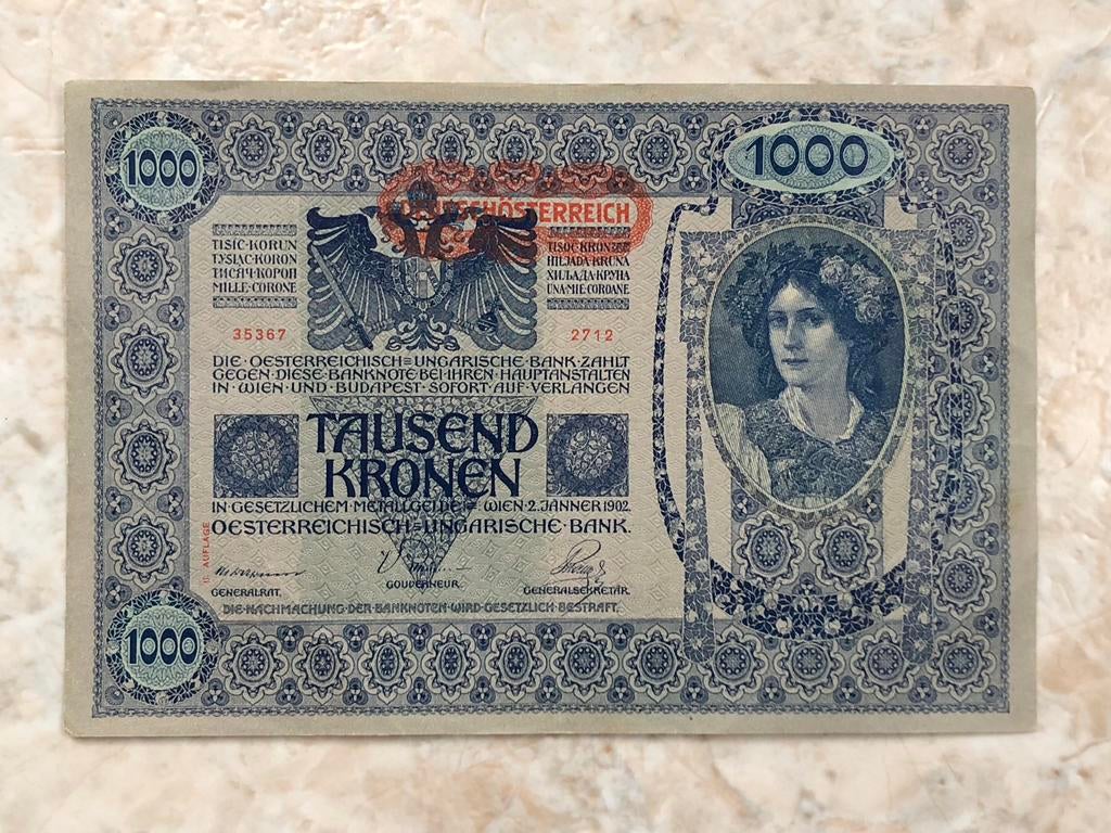 1000 kronen 1902, Oostenrijk-Hongarije., Postzegels en Munten, Bankbiljetten | Europa | Niet-Eurobiljetten, Verzenden, Hongarije