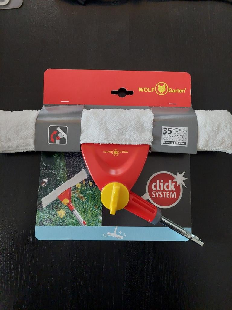 Wolf-Garten Raamwisser met Microvezelhoes - Click System, Ophalen of Verzenden, Nieuw, Overige soorten, Wolf Garten