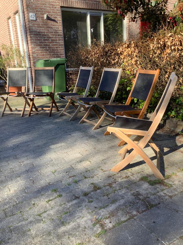 EXOTAN terrasstoelen, Tuin en Terras, Ophalen, Gebruikt, Teakhout, Inklapbaar
