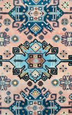 Handmade Persian wool Mini Kazak carpet Kaukas 87x123cm, Gebruikt, 100 tot 150 cm, Onbekend, Vintage Perzisch Kazak oosters