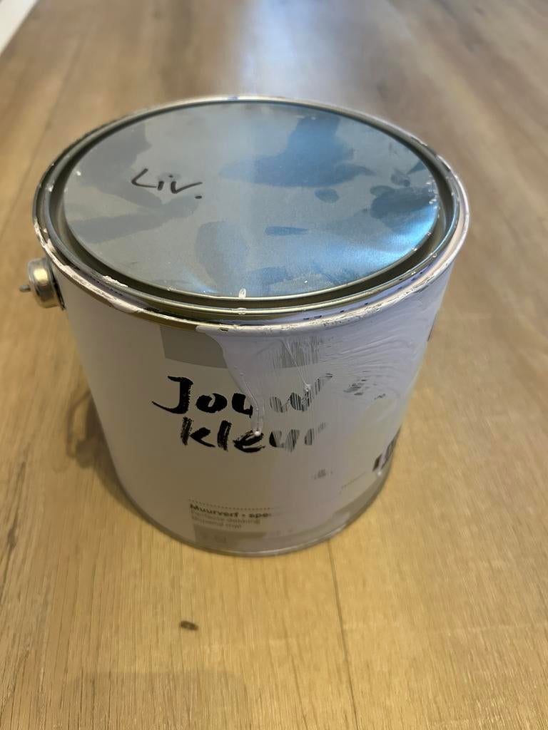 Licht paars muurverf karwei mat ongeveer 2 liter, Ophalen, Gebruikt