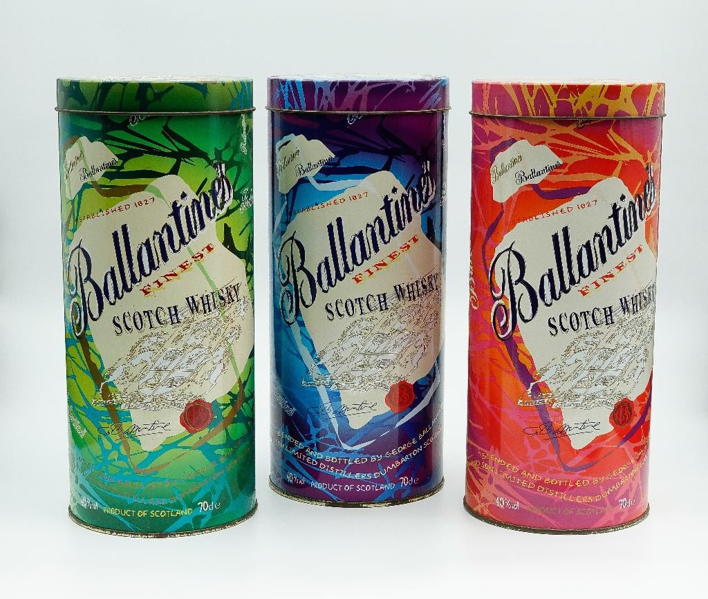 Ballantines Whisky blikken (zonder fles), Verzamelen, Ophalen of Verzenden, Gebruikt