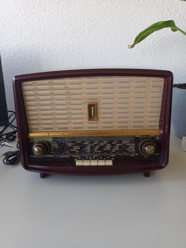 Antieke Philips Radio B4F70A/03 1958, Antiek en Kunst, Ophalen of Verzenden