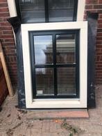 Hardhouten Raamkozijn met Raam en Vensterbank, Gevelraam of Ruit, 80 tot 120 cm, 80 tot 120 cm, Ophalen of Verzenden