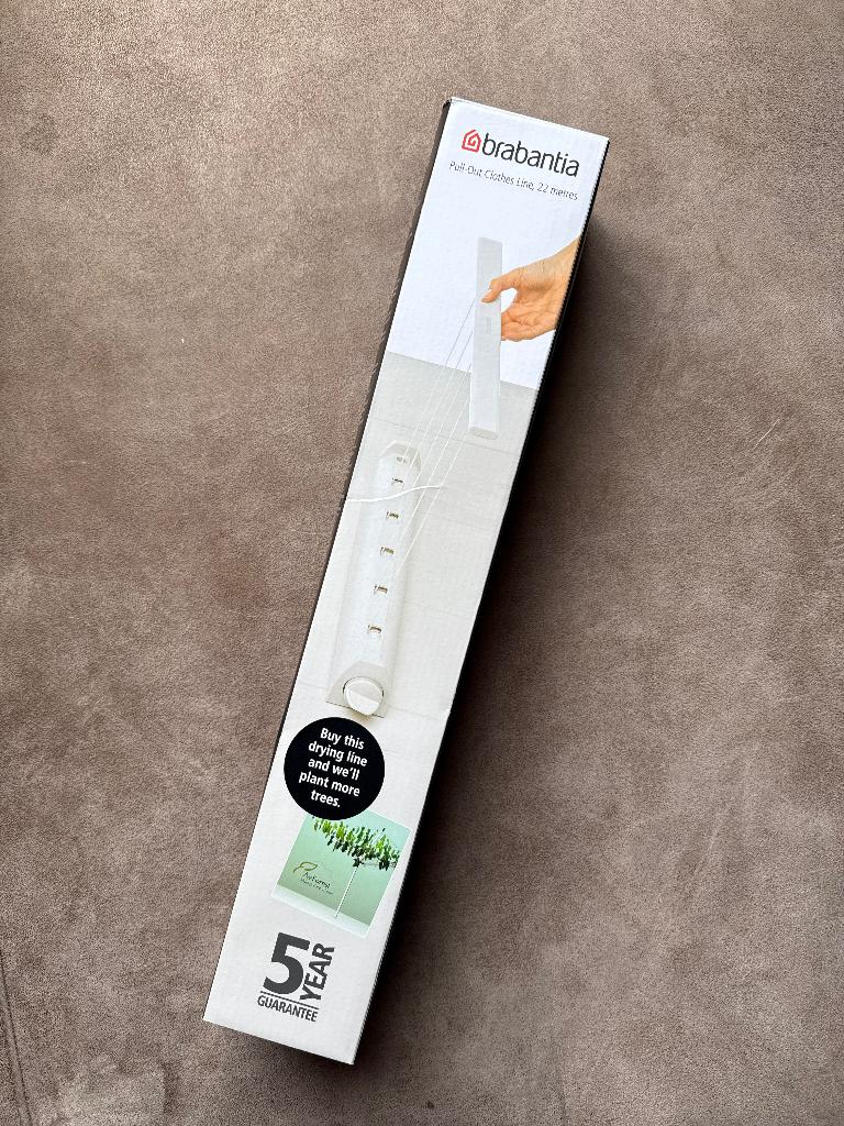 Brabantia waslijn uittrekbaar wit 22 m, Tuin en Terras, Droogmolens en Wasrekken, Ophalen of Verzenden, Nieuw, Droogmolen