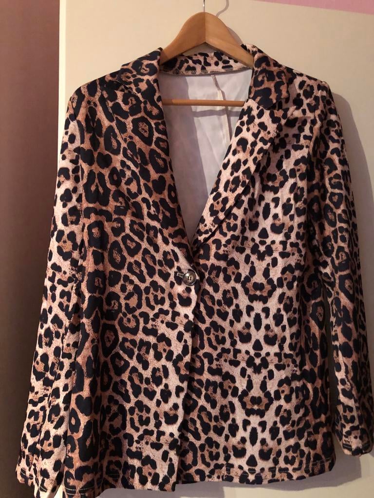 Dames Colbert met Luipaardprint - Maat 38/40, Maat 38/40 (M), Bruin, Nieuw, Ophalen of Verzenden
