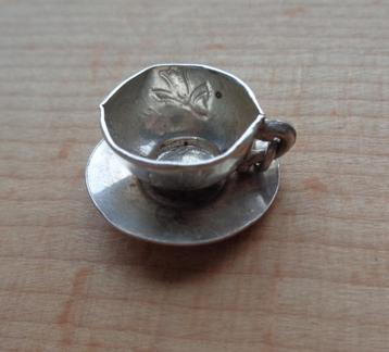 zilveren vintage bedel theekop en schotel [471] beschikbaar voor biedingen