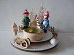 kerstversiering houten winters tafereeltje van 2 kinderen, Ophalen of Verzenden, Zo goed als nieuw