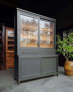 Stoere Buffetkast | Zwarte vintage schoolkast | #2448, Huis en Inrichting, Kasten | Buffetkasten, Niet ingevuld, Gebruikt, 100 tot 150 cm
