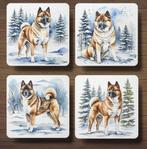 Akita Winter onderzetters met houder, Ophalen of Verzenden, Nieuw, Glas of Kopje