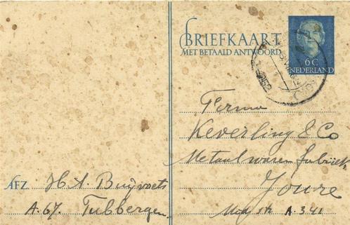 H.A. Burgvoets, koperwaren, Tubbergen - 07.1952 - briefkaart, Postzegels en Munten, Brieven en Enveloppen | Nederland, Briefkaart