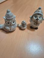 3 stenen uiltjes, winterbeeldjes, uiltjes, Verzamelen, Ophalen of Verzenden, Nieuw, Dier