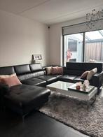 Zware leren hoekbank met lounge gedeelte, Ophalen of Verzenden, Zo goed als nieuw