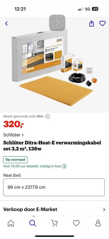 Schlüter Ditra-Heat-E Vloerverwarmingsset beschikbaar voor biedingen