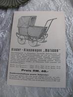 Oude Reclamekaart / Item - Matador Kinderwagen 15 x 10.5 cm, Verzamelen, Verzenden, Gebruikt, Overige typen