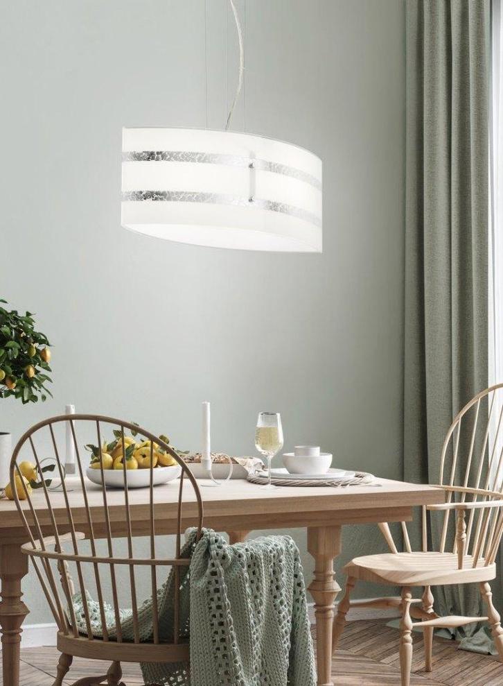 TRIO LEUCHTEN HANGLAMPEN NIKOSIA GLAS-METAAL -- 24.95 EURO, Huis en Inrichting, Lampen | Hanglampen, Nieuw, 75 cm of meer, Glas