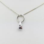 Een zilveren hanger met diamant, Gebruikt, Verzenden, Nvt, Met edelsteen